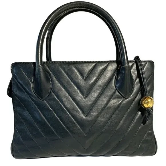 Vintage Chanel Chevron VStitch Tote - Picture 1 of 13